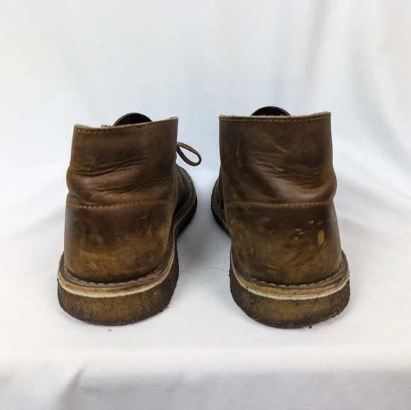 Clarks 8 Originals Desert Chukka Boots Brown Leather Beeswax Lace Up Dress Shoes - Picture 10 of 12